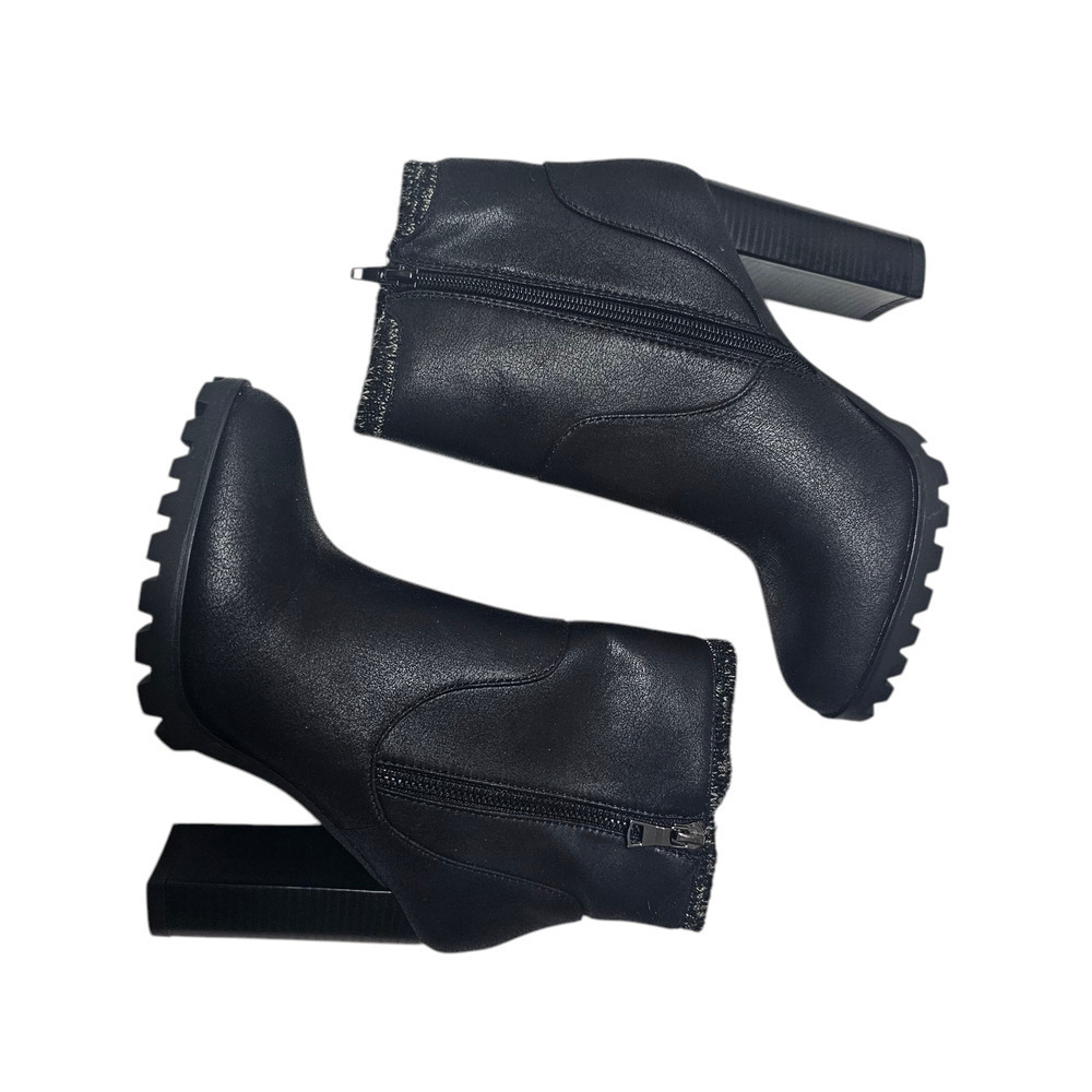 JUSTFAB Carlina Sweater Cuff Bootie in Black Size 7.5